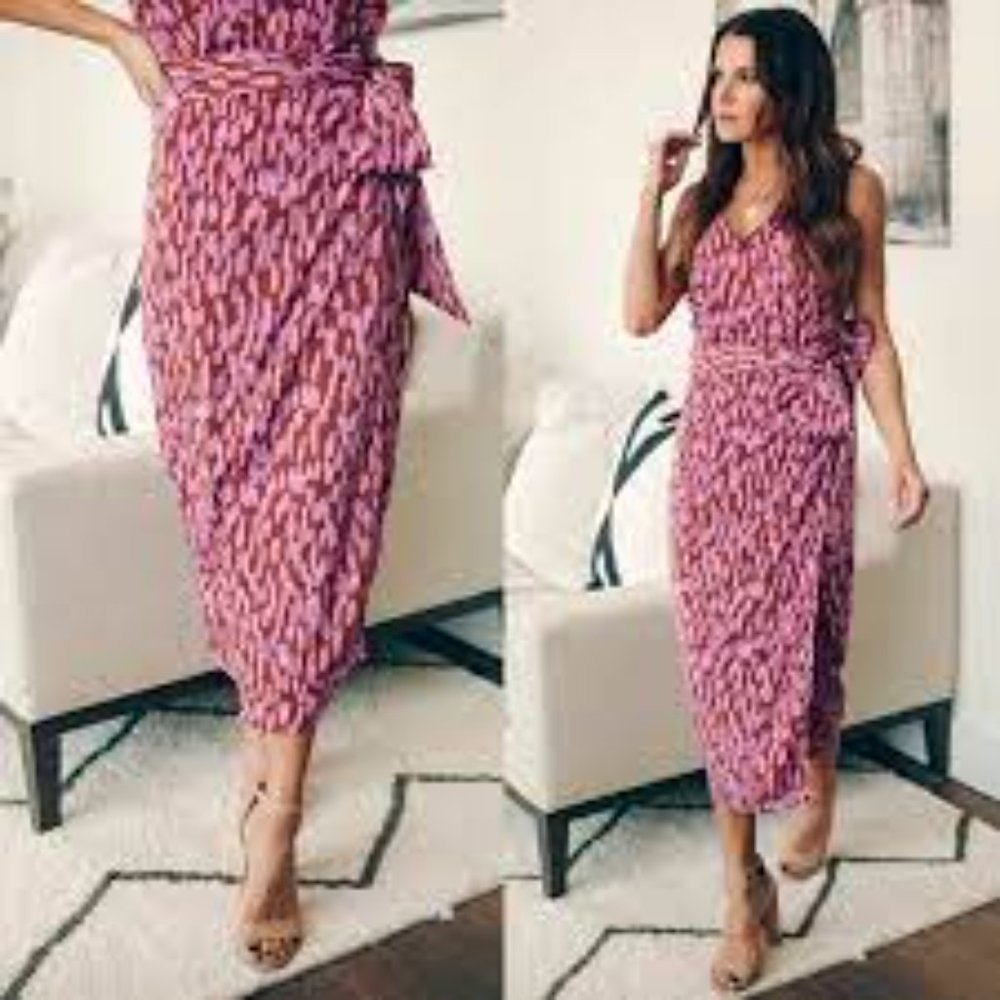 VICI Another Year of Love printed wrap midi skirt